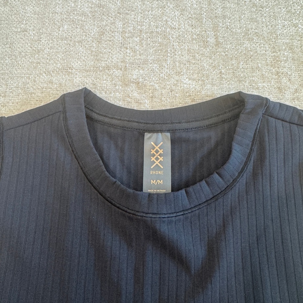 RHONE Black Ribbed Tank Top - Picture 3 of 9